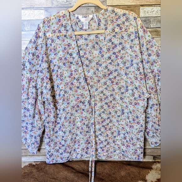 LC Lauren Conrad Bat Wing Kimono With Tie - Picture 2 of 12